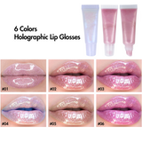 6 Colors Holographic squeeze tube Lip Glosses