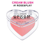 13-color heart-shaped cream blush