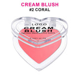 13-color heart-shaped cream blush