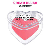 13-color heart-shaped cream blush