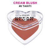 13-color heart-shaped cream blush