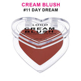 13-color heart-shaped cream blush