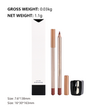 12 Color Gold Wood Matte Lipliner (Including Pencil Sharpener)