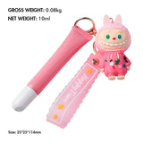 6 Colors Fruity Peptide Lipstick Labubu Keychain Charm
