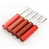 5 Colors Silver Lid Round Tube Lip Glosses