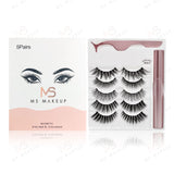 5 Pairs Of False Eyelashes With Magnetic Liquid Eyeliner