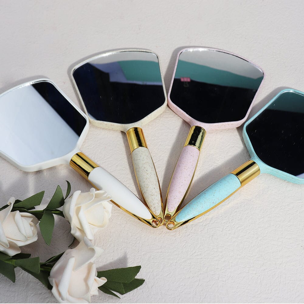4 colors European style square hand mirror (At least 12Pcs for sale, color mixing is allowed)
