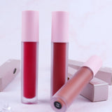 Barras de labios líquidas de tubo redondo con tapa rosa de 29 colores