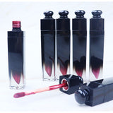 Barra de labios líquida de tubo degradado negro de 25 colores