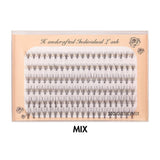 10D Six rows of mixed natural thick artificial single cluster false eyelashes