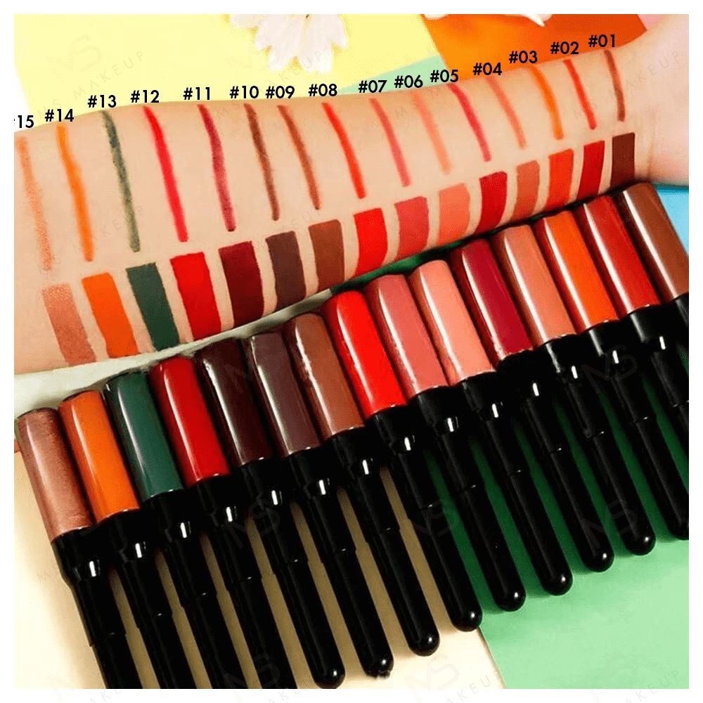 15 Colors 2-end Lipstick with Lip Liner - MSmakeupoem.com