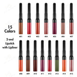 15 Colors 2-end Lipstick with Lip Liner - MSmakeupoem.com