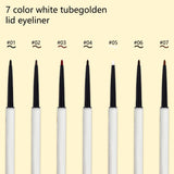 7 color white tube golden lid eyeliner