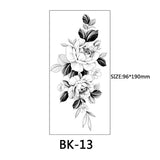 40 types d'autocollants de tatouage de fleur de croquis