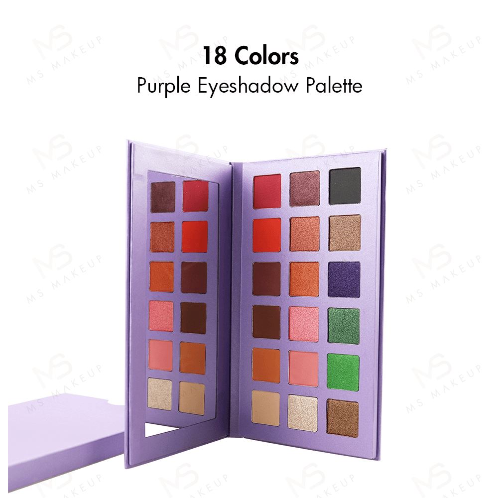 18 Colors Purple Eyeshadow Palette - MSmakeupoem.com