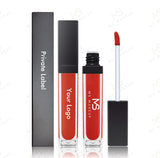 27 couleurs de rouge à lèvres liquide en tube carré avec couvercle noir