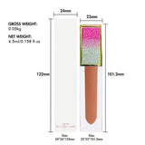 25 Farben Feuchtigkeitsspendender flüssiger Lippenstift mit mattem Glitzerverlauf in quadratischer Tube