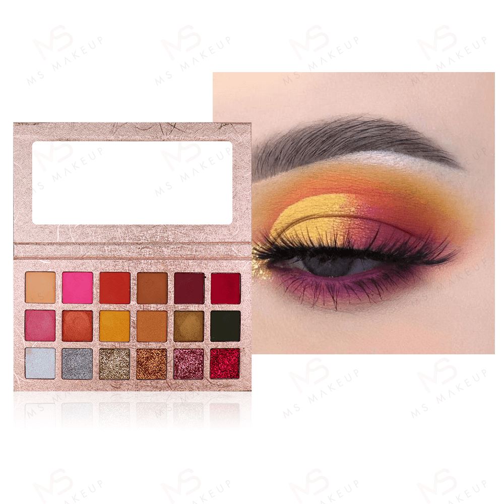 18 Colors Gold Eyeshadow Palette - MSmakeupoem.com