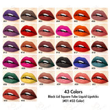 43 Colors Black Lid Square Tube Liquid Lipsticks (#34-#44 Color)