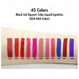 Barras de labios líquidas de tubo cuadrado con tapa negra de 43 colores (color #34-#43)