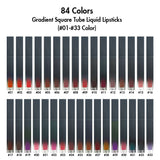 Lápices labiales líquidos de tubo cuadrado degradado de 41 colores (color #34-#41)