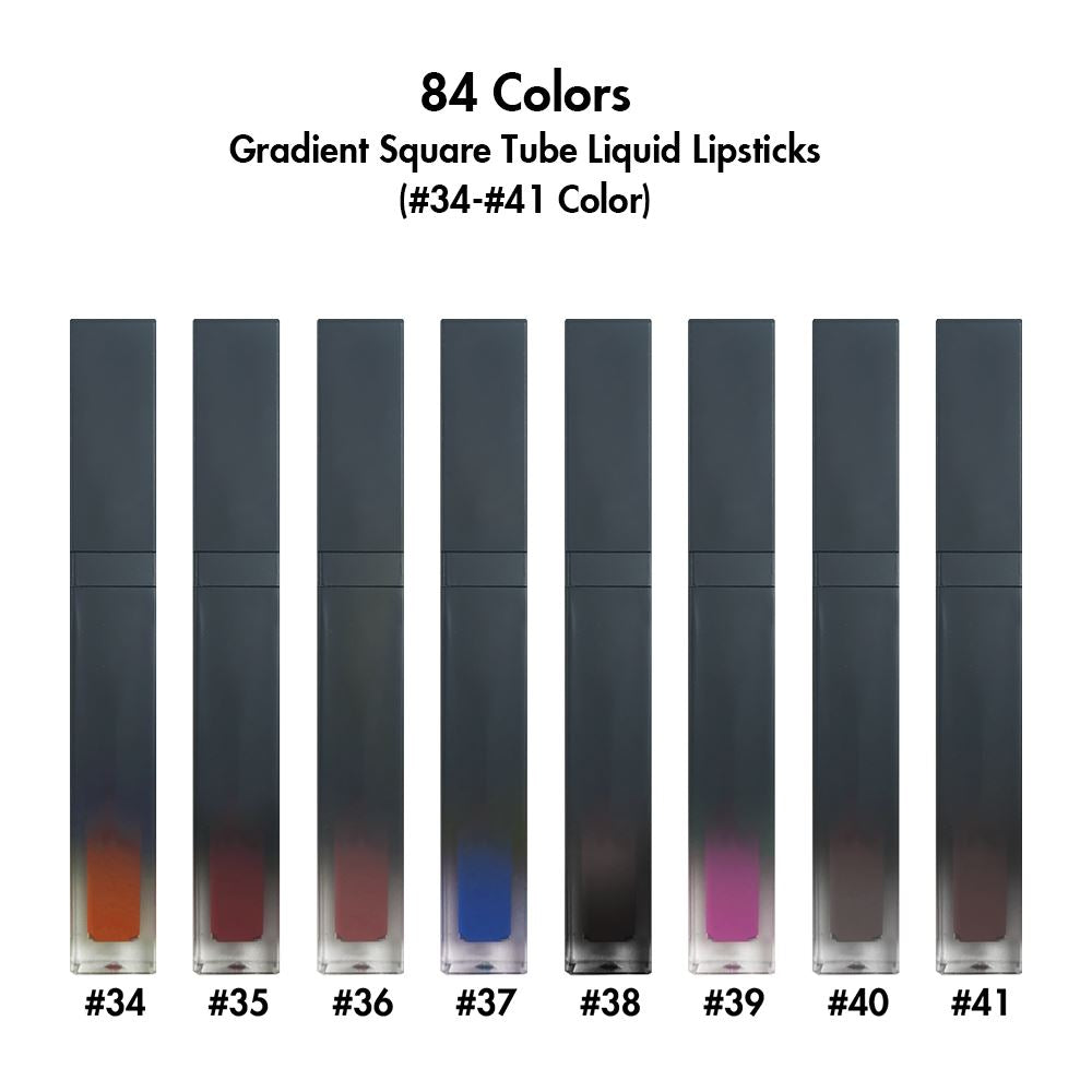 84 Colors Gradient Square Tube Liquid Lipsticks (#67-#85 Color)