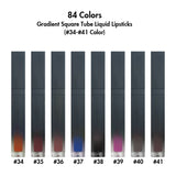 41 rouges à lèvres liquides à tube carré dégradé de couleurs (couleur n ° 01 à n ° 33)