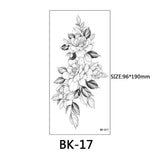 40 types d'autocollants de tatouage de fleur de croquis