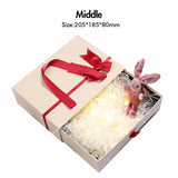 Non-folding White Gift Box with Bow & Boxes for Birthday Party