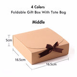 Boîte cadeau pliable 4 couleurs avec sac fourre-tout (moyen)