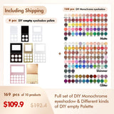 【Free Shipping】Sample Set of 169Pcs Full set of DIY Monochrome eyeshadow & Different kinds of DIY empty Palette