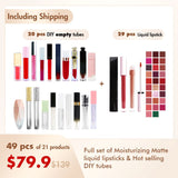 【Free Shipping】Sample Set of 49Pcs Full set of Moisturizing Matte liquid lipsticks & Hot selling DIY tubes