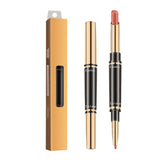 12 Colors Matte Matte Waterproof Gold Double-ended Lipstick Pen & Lip Liner