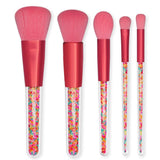5 pcs candy color makeup brushes (with bag)