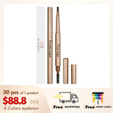 6 Colors Gold Tube Eyebrow Pencil【30PCS Free Shipping & Free Print Logo】