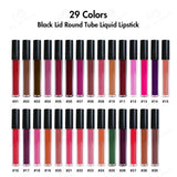 29 Colors Black Lid Round Tube Liquid Lipstick - MSmakeupoem.com
