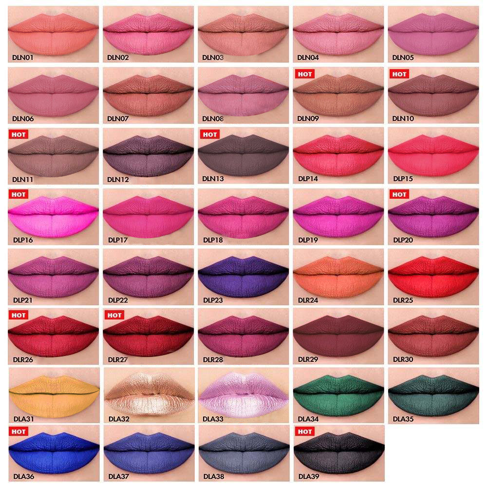 39 Colors High Quality Matte Liquid Lipstick Non-stick (#01-#30 ...