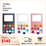 Paleta de sombras de ojos personalizada de 12 colores【10PCS Envío gratis y logotipo de impresión gratis】