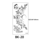 40 types d'autocollants de tatouage de fleur de croquis