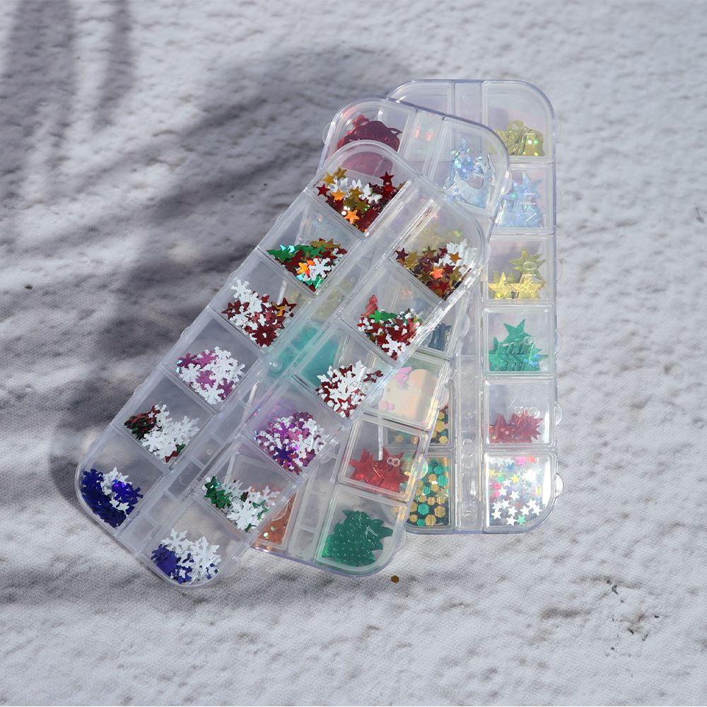 KMSRV 12 Grid Nail Art Rhinestones Decorations Nail Stones Imitation Glass  Crystal Manicure Art Box Mineral Jewelry Mixed Bride Phototherapy Nail DIY  Tool : Amazon.in: Beauty