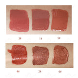 6 Colors Gold Lid Round Tube Nude Lip Glosses