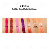 7 Farben Gold Lid Lipgloss in runder Tube