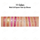 11 Colors Black Lid Square Tube Lip Glosses - MSmakeupoem.com