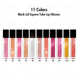 11 Colors Black Lid Square Tube Lip Glosses - MSmakeupoem.com