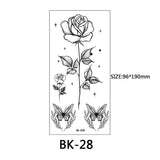 40 types d'autocollants de tatouage de fleur de croquis