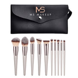 Single Color 10pcs Champagne Gold Makeup Brushes