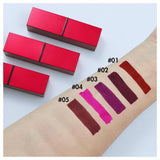 Rouge à lèvres tube carré rouge mat 5 couleurs (50pcs livraison gratuite)
