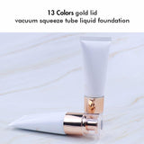 13 Colors Gold Lid Vacuum Squeeze Tube Liquid Foundation - MSmakeupoem.com