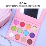 12 Colors Candy Color Pink Eyeshadow Palette（50pcs free shipping）