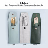 3 Colors 4pcs Customizable Mini Eyesmakeup Brushes Set